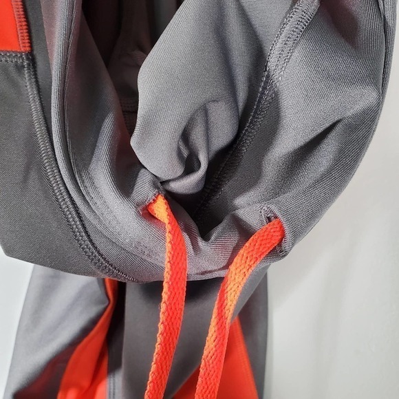 Under Armour Cropped Compression Athletic Leggings Pants Gray Orange Size Large - Picture 8 of 10